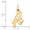 14K Yellow Gold Medium Script Initial Letter A Charm Jewerly 19mm x 11mm